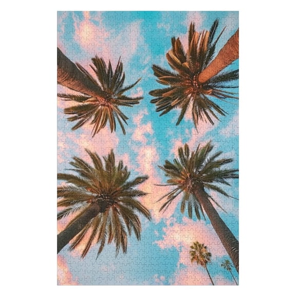 Puzzles for Adults 500 Pieces - Palm Tree Species With Green Foliage Funny Jigsaw Puzzles Learning & Fun Educational Toys Gift