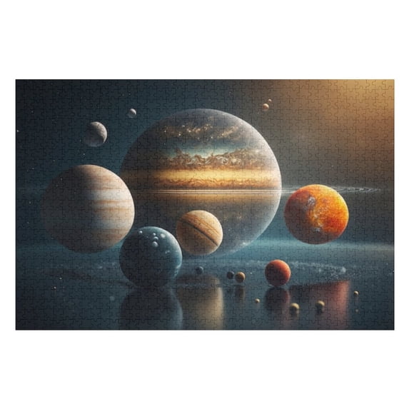 Puzzles for Adults 500 Pieces - Planets Solar System Universe Funny Challenging Puzzle Brain Teaser Activity Perfect for Game Nights