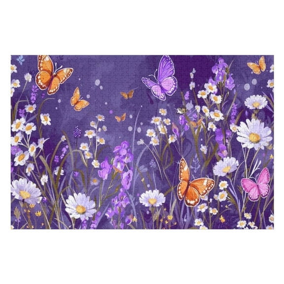 Puzzles for Adults 500 Pieces - Purple Butterflies Funny Jigsaw Puzzles Learning & Fun Educational Toys Gift
