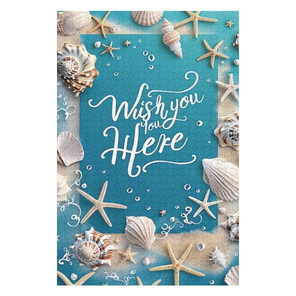 Puzzles for Adults 500 Pieces - Seashells Wish You Here Funny Puzzles Challenging Brain Exercise, for Puzzle Lovers Gift