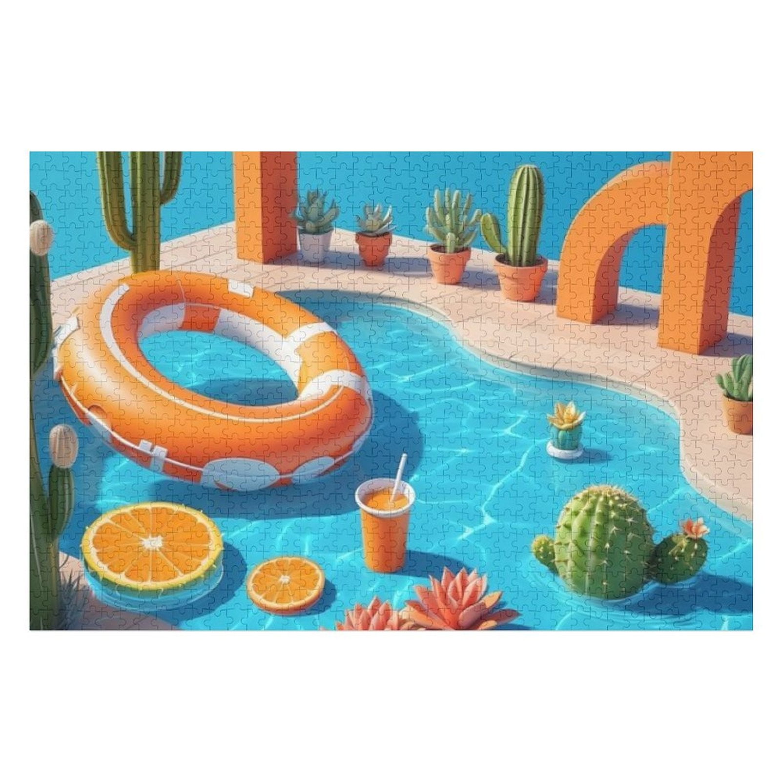 Pool Puzzle Puzzles for Adults 500 Pieces - Summer Pool Puzzle Game Wonderful ...