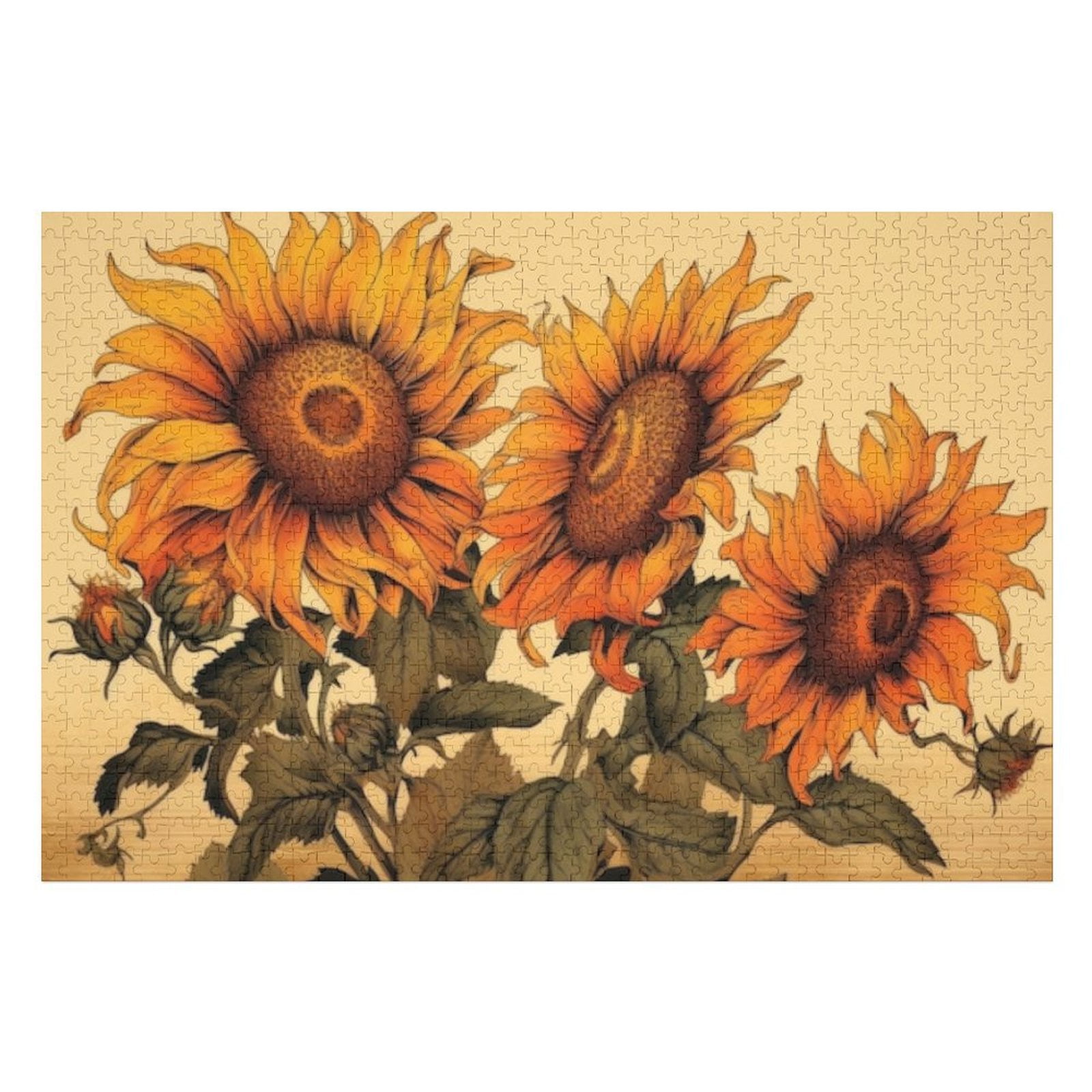 Sunflower Town 1000 Piece Jigsaw Puzzle - Scenic Landscape Nature Puzzle For Adults 50x70cm