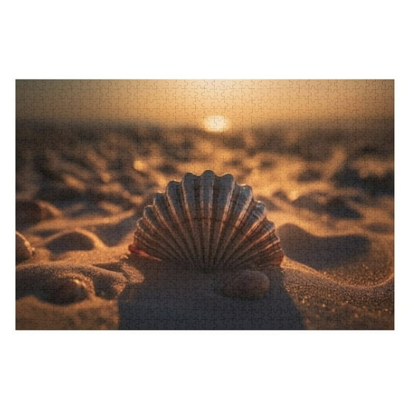Puzzles for Adults 500 Pieces - Sunset Seashell Challenging Gift for Puzzle Lovers, Fun Time with Friends, Displayable Wall Decor