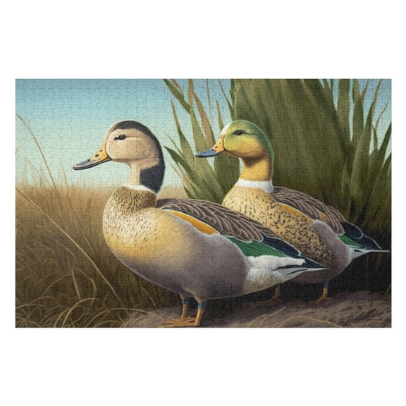 Puzzles for Adults 500 Pieces - Two Ducks Funny Inspirational Wooden Jigsaw Puzzles for Family Activities Games
