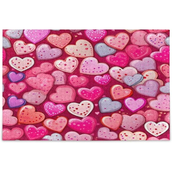 Puzzles for Adults 500 Pieces - Valentine's Day Heart Jigsaw Puzzle Family Game Intellective Toys Wall Art Work for Educational Gift Home Decor
