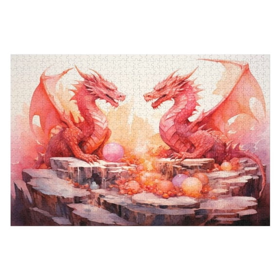Puzzles for Adults 500 Pieces - Watercolor Dragon Funny Puzzles Challenging Brain Exercise, for Puzzle Lovers Gift