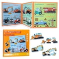 thumbnail image 1 of 3D Puzzles for Toddlers 3-5, Travel Puzzles for Kids Ages 1-3, Engineering Vehicle Wooden Jigsaw Puzzles Book for Kids 2-4 Learning Gift for Road Trip, 1 of 7