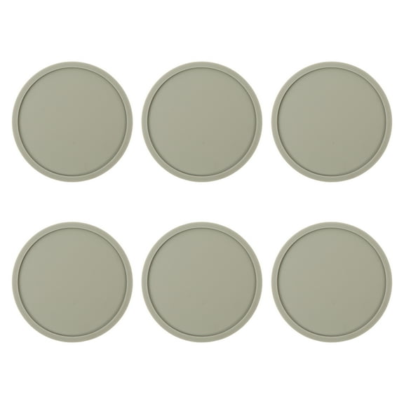 TOYMYTOY Round Coaster Grey PVC for Household Items Daily Use 18Pack 3.9In