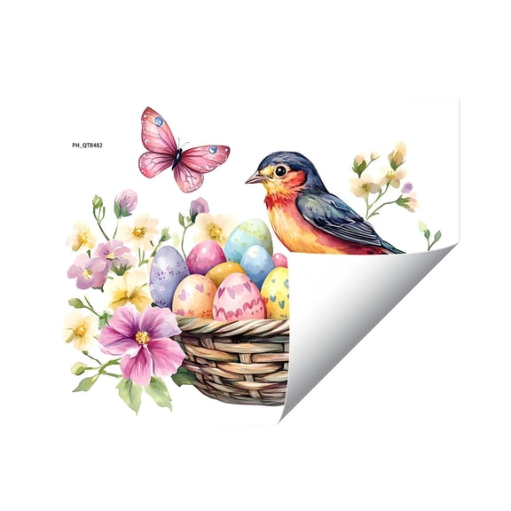 Pvc Easter Stickers Lovely Bunny Egg Pattern Wall Window Decor