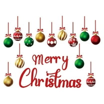 Pvc Electrostatic Christmas Window Decals, No Glue Required Instant Luminous Holiday Decorations, Various Christmas Motifs Including Balls Bells And "Merry Christmas" Text For