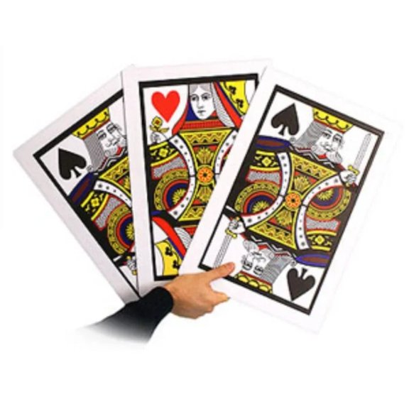 Pvc Material 3pcs Automatic Three Card Monte - Giant, Plastic (45*30cm),Magic Tricks,Classic,Illusions,Stage Magic Show Funny
