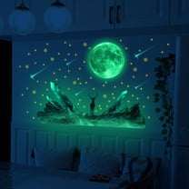 Pvc Moon Meteor Luminous Star Wall  Stickers Wall Decals Bedroom Living Room Luminous Self-adhesive Decorative Stickers For Kids Girls Boys