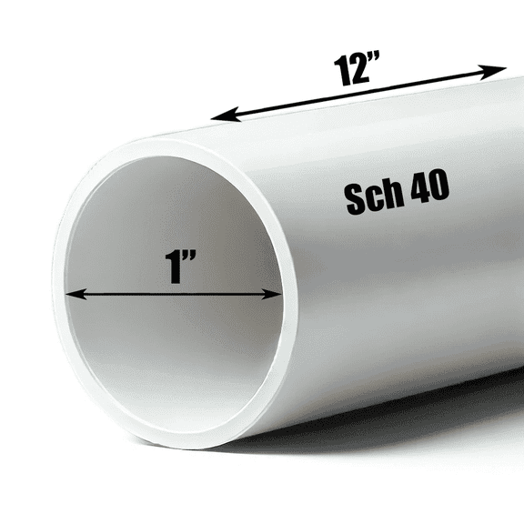 Pvc Pipe Schedule 40 1 in Dia x 1 ft Length