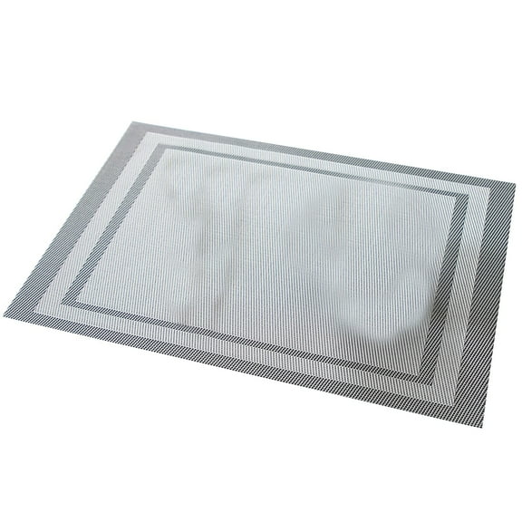 Pvc Placemat (Vinyl Table Mat, Plastic Placemat), Gray Pvc Table Placemat, Washable Vinyl Plastic Mat for Dining Table Non-Slip, Pvc Placemat, Table Mat, Easy Clean, Dining Protector, by Kingtowag