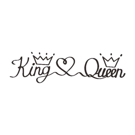 Pvc Sticker Wall Decal With Large English Alphabet Letters King Queen Themed Design, Living Room Home Decorative Sticker, Easy To Apply And Remove 50961X