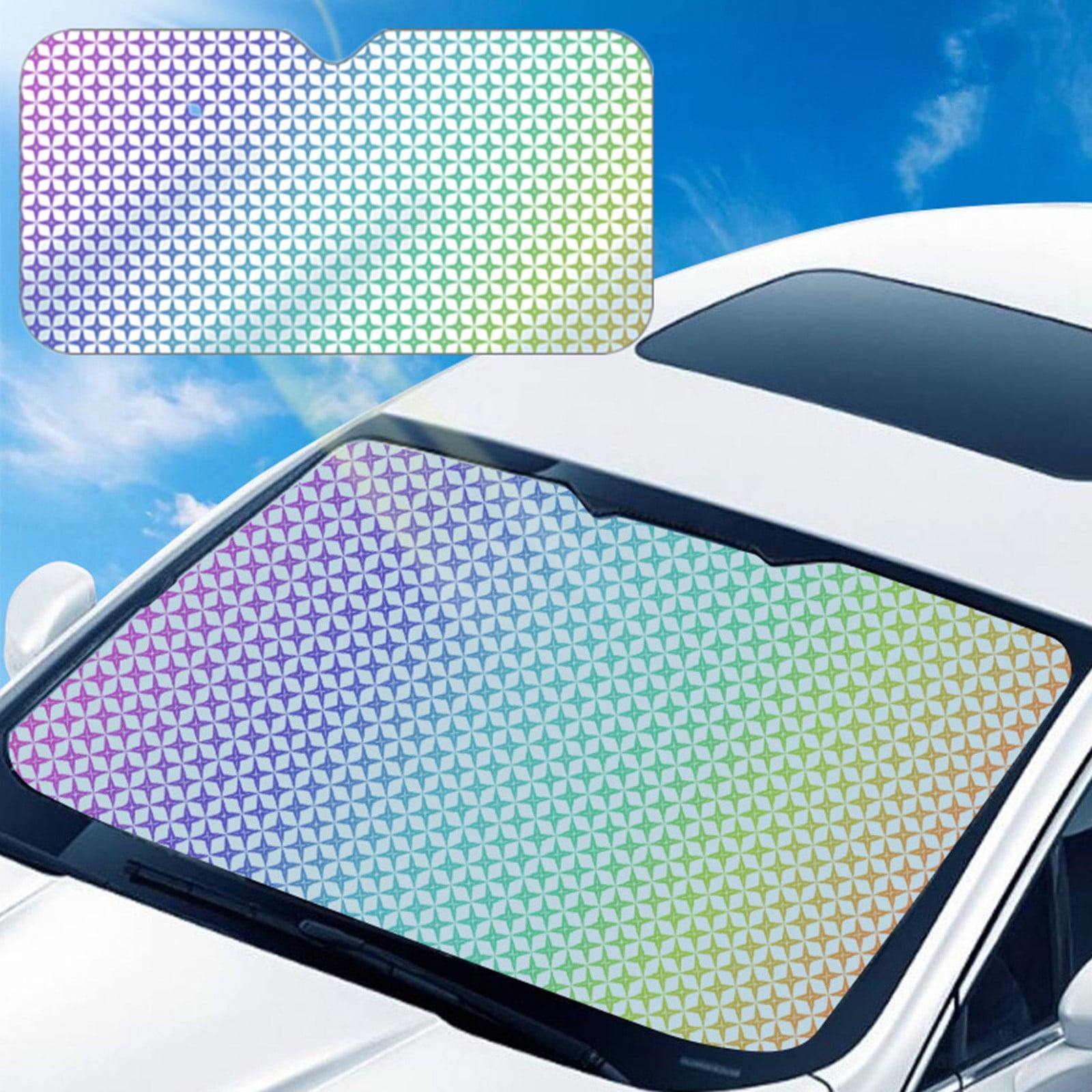 Pvdgvd Front Windshield Sun Shade Accordion Folding DoubleSided Auto