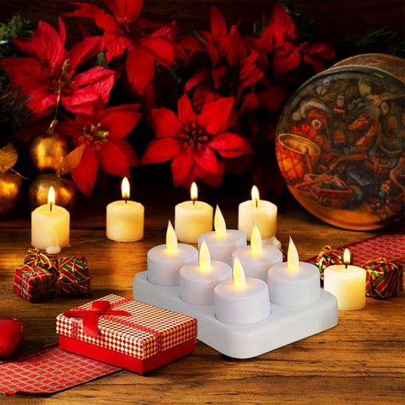 Pvdgvd Rechargeable Tea Lights Flameless Candles With Remote Led Candles With Timer Battery Operated Candles For Home Decor Flameless Centerpiece Table Decorations A