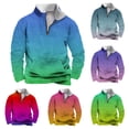 thumbnail image 1 of Pvkarhg Mens Quarter Zip Sweatshirts Fashion Gradient Stand Collar Sweatshirt Loose Casual Long Sleeve Pullover Tops with Pockets Orange4XL, 1 of 6