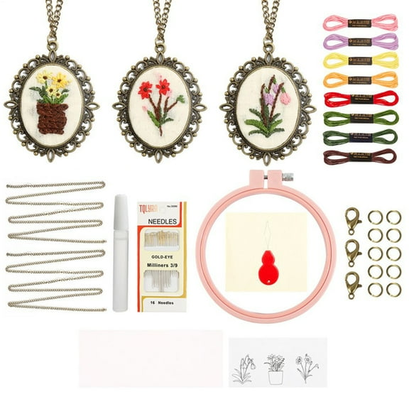 Pw Tools Embroidery Kit Handcraft Sewing Necklace Set Portable Multifunctional Embroidery Necklace Tools for Indoors and Outdoors Crafting nearby