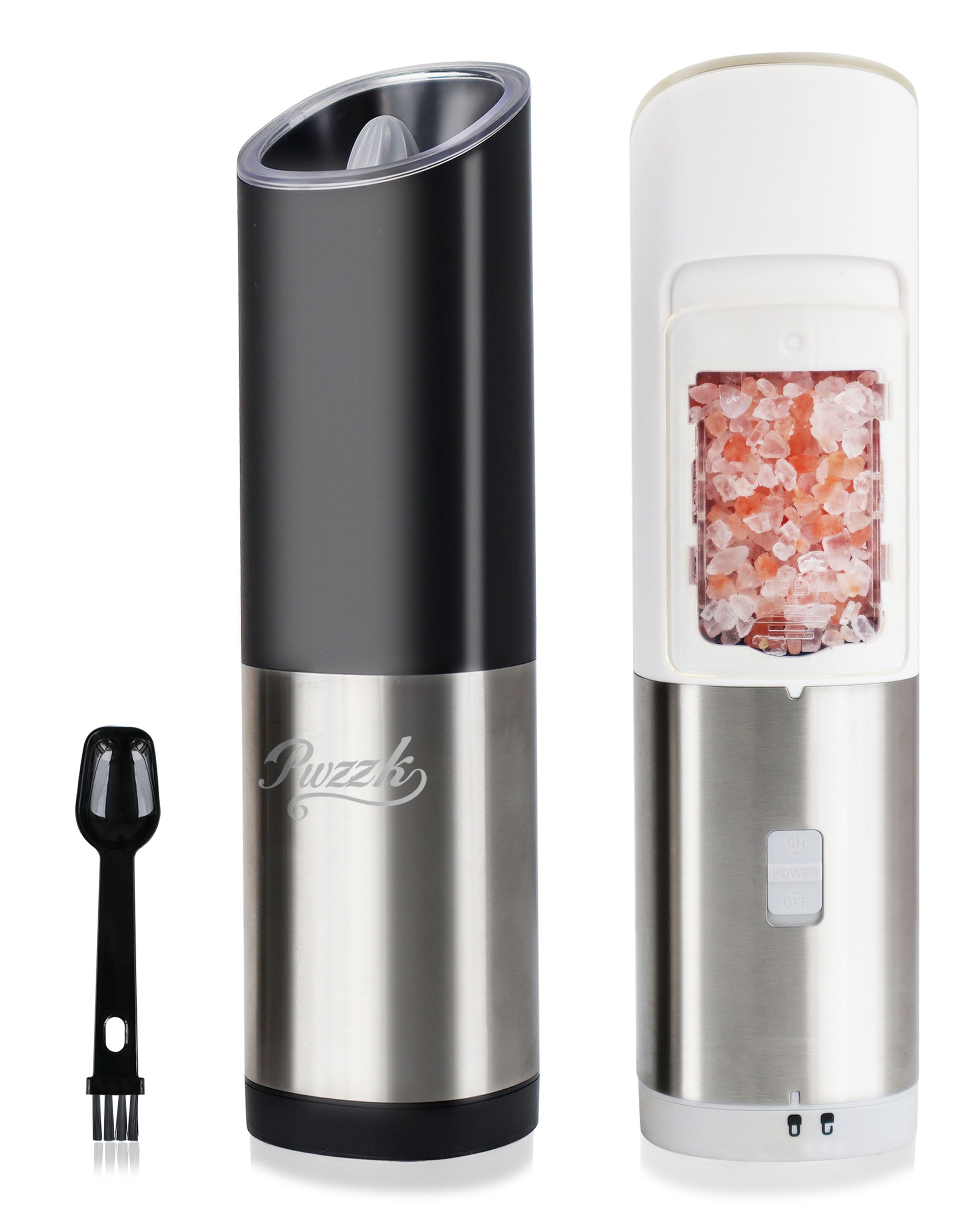 PwZzk Battery Operated Gravity Electric Salt and Pepper Grinder Mill ...
