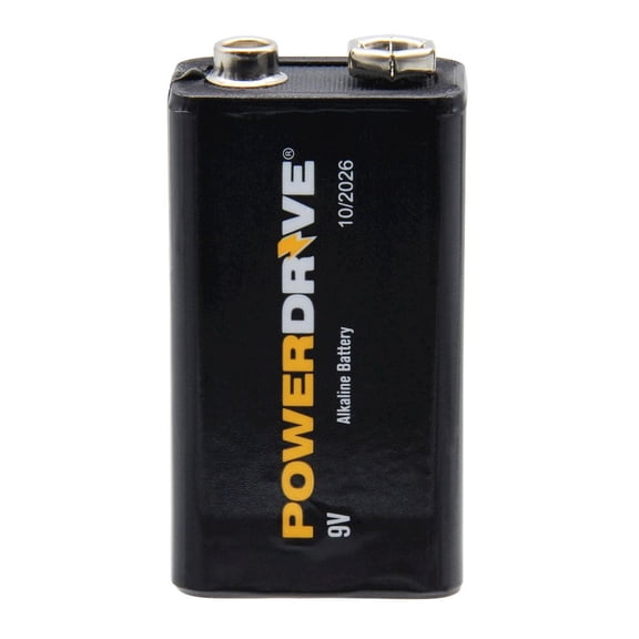 Powerdrive PD9V1PK Pwerdrive 9 Volt Alkaline Battery 1-pack Pd9v1pk 9v Alkaline Performance All-purpose Battery 5-year Shelf Life