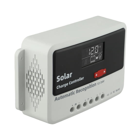 Pwm Solar Charge Controller 10A-60A Solar Photovoltaic Controller 12V/24V Precision Measurement Electrical Equipment Supplies