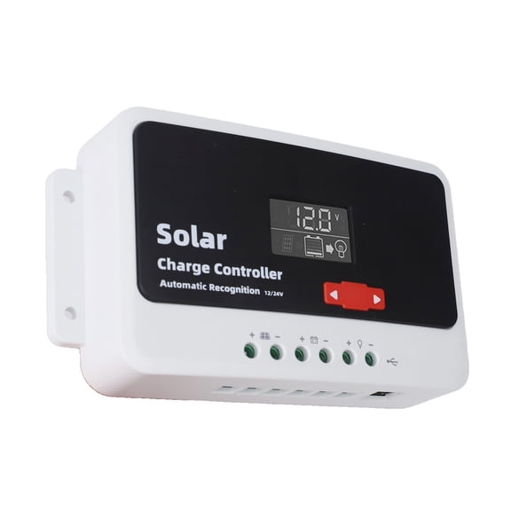Pwm Solar Charge Controller 10A-60A Solar Photovoltaic Controller 12V/24V Precision Measurement Electrical Equipment Supplies