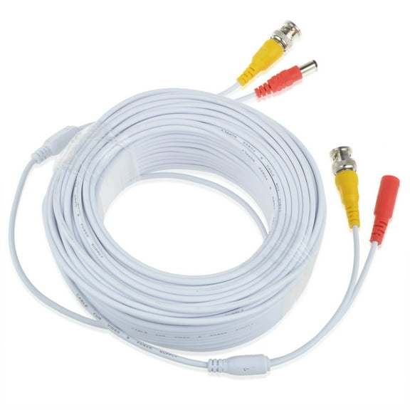 PwrON 150ft White BNC Video Power Cord Replacement for MPX88W MPX1684DBT2W MPX86W Camera Cable