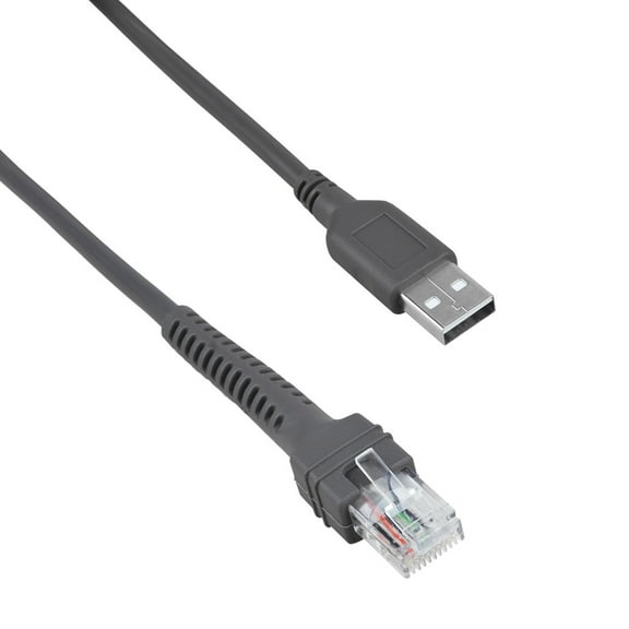 PwrON 6.6ft USB Cable Cord Wire Compatible with Motorola Symbol Barcode Scanner DS3400 LS1208