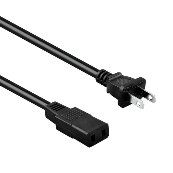PwrON 8ft 2-Prong Square AC Power Cord Cable Lead for Korg Concert Piano SDD-3300 Triple Digital Delay Module