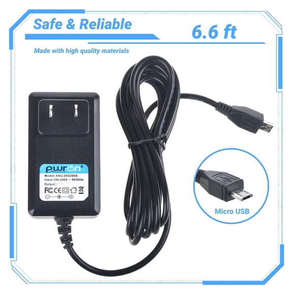 PwrON AC Adapter Charger Replacement for Amazon Kindle Fire HD 10 10.1 Tablet DC Power Supply Cord