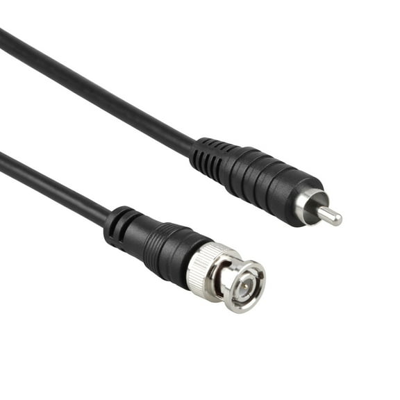 PwrON BNC Male to RCA Male Plug CCTV Surveillance Camera Video Cable Cord 1M