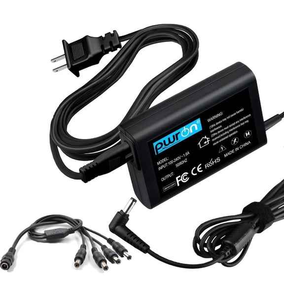 PwrON Compatible 4 Splitter/4 Way Power Cord + AC Adapter Replacement for Swann PRO-A855 PRO-735 SWPRO-735CAM-US SWPRO-735DUM-US T855 Bullet SRPRO-T855WB4-US Multi-Purpose Day/Night Security Camera