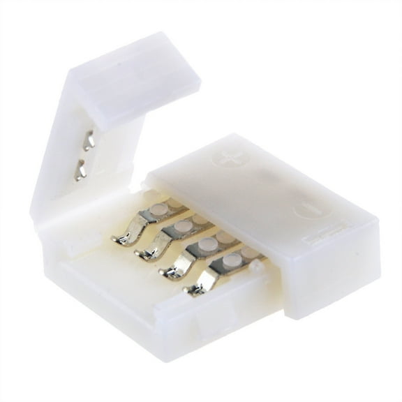 PwrON Mini 4-PIN RGB Connector Adapter Compatible with 5050 RGB LED Strip Solderless 10mm