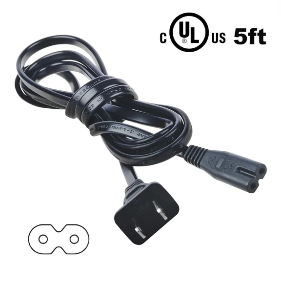 Pwron 5Ft Ul Ac Power Cord Cable For Comcast Cable Box Directv Dish Dvr 2-Prong