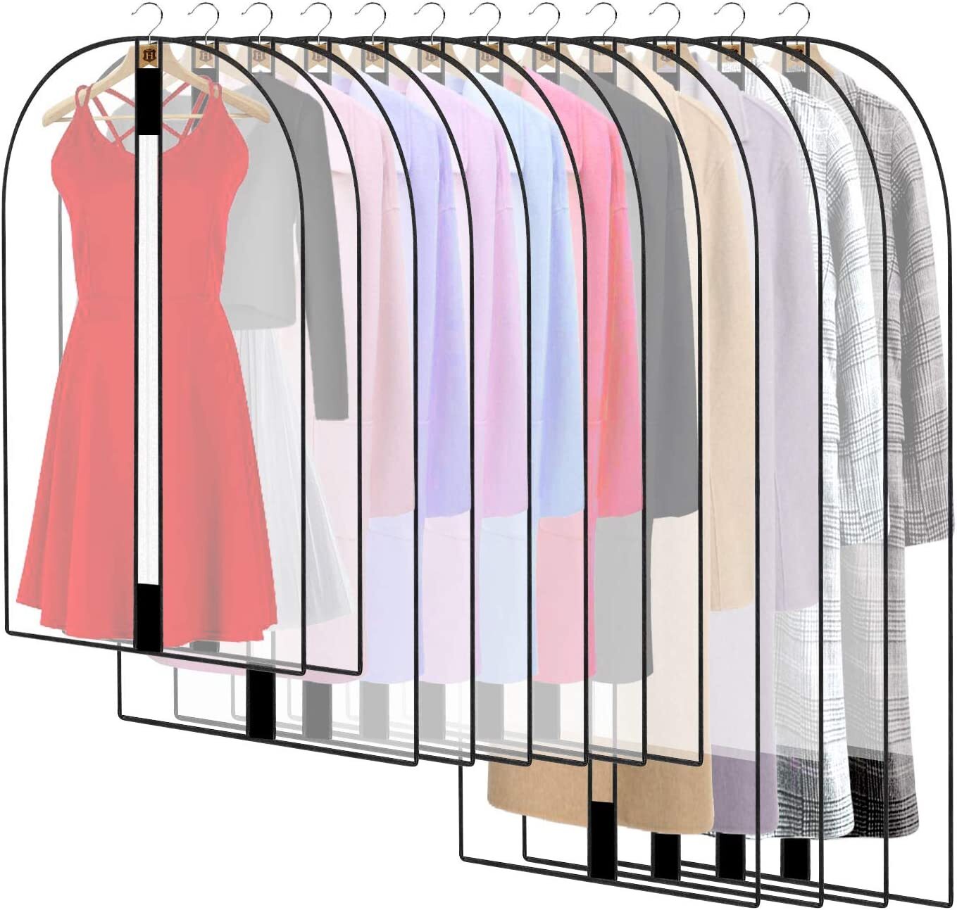 5 Pack Large Clear Garment BagsMoth Proof Garment Bags,Garment Cover