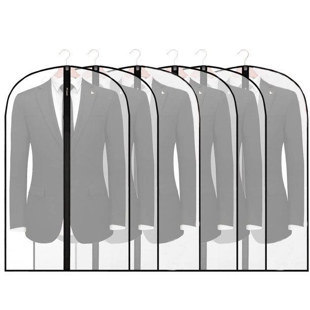 Pwsap 6 Pack Garment Bag Clothes Cover Protector with Zipper, 24'' x 40