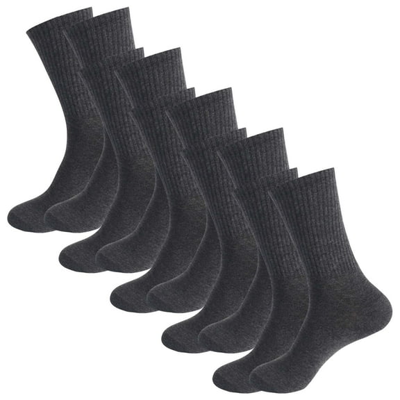 Pxiakgy 5 Pairs Thin Cotton Crew Athletic Socks Sports Gym Running Hiking Calf Socks for Women,Work Plain Crew Socks Cotton Socks Men's Sports Solid Color Stockings Dark Grey One Size