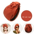 thumbnail image 1 of Pxiakgy African Turban Beanie Hat Bowknot Headwrap Pre- Tied Stretchy Daily Prom Headwraps for Women African Turban Head for Women Solid Womens Turbans and Head Hair Hats for Women Fashion D One Size, 1 of 8