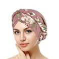 thumbnail image 1 of Pxiakgy African Turban for Women Knot Pre-Tied Bonnet Beanie Cap Headwrap,Cancer Chemo Beanies Bandana Headwrap Head Scarf Hijab Cap Head Braid Pre-Tied Hat Ethnic Headwear Wrap Baseball Caps Pink, 1 of 7