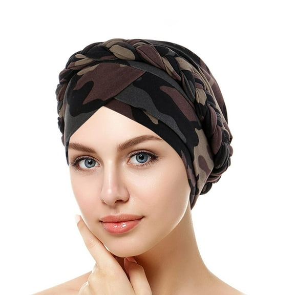 Pxiakgy African Turban for Women Knot Pre-Tied Bonnet Beanie Cap Headwrap,Cancer Chemo Beanies Bandana Headwrap Head Scarf Hijab Ethnic Hat Headwear Cover Cap Head Pre-Tied Wrap Braid Caps Brown