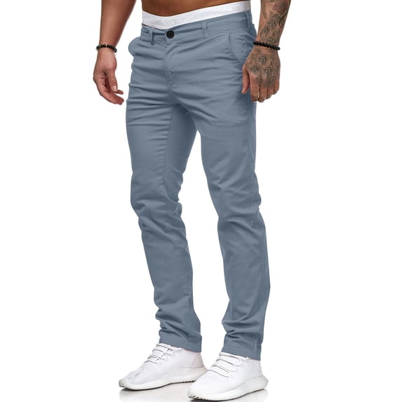 Pxiakgy Cargo Pants for Men Slim Waist Full Trousers Men's Casual Solid Mid Pocket Length Fashion Pant Men's Pants Mens Cargo Pants Z-Light Blue 3Xl