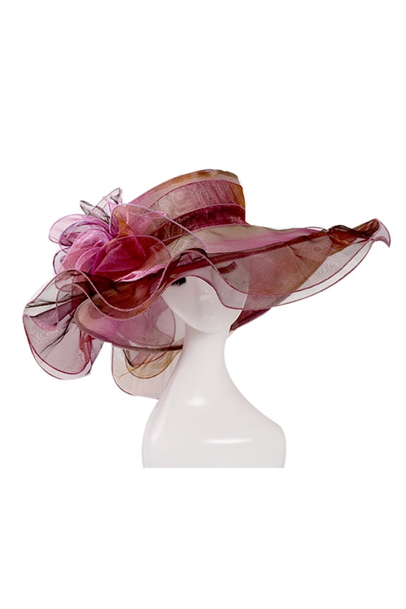 Clearance Sale!! Derby Hats for Women Flower Wide Brim Sun Hat Fascinators Big Wide Brim Fedoras Sun Visor Cap Women's British Hat Elegant Personality Outer Sun Visor