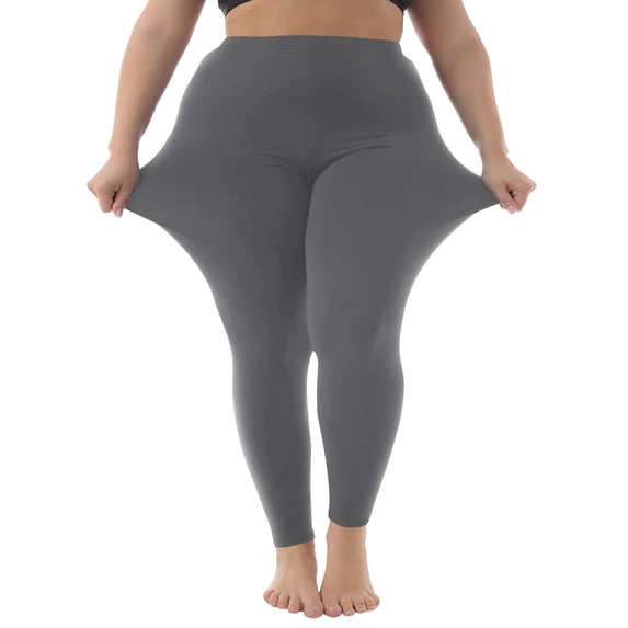Pxiakgy Clearance Sale!! Leggings for Women 2025 New Stretch Is Comfort Women's Cotton/Spandex Plus Size Leggings Grey Xxl