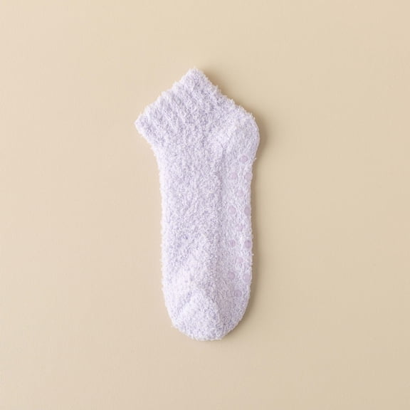 Pxiakgy Clearance Sale!! Socks for Women Trendy 2025 Solid Color Coral Velvet Adhesive Socks for Children. Winter Plush Thickened Warm and Non Slip Floor Socks Purple One Size