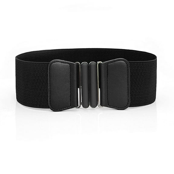 Pxiakgy Clearance Sale!! Wide Stretchy Waist Belt for Women Elastic Belt for Dresses Elastic Waist Fashion Dress Buckle Wide Belt Waistband Women's Stretch Wild Belt Black One Size