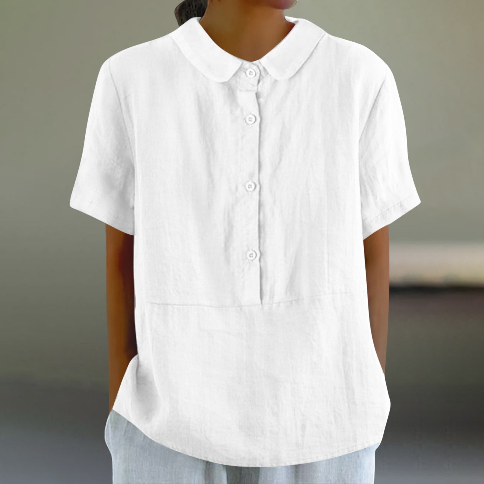 Pxiakgy Cotton Linen Shirts for Women 2025 Trendy Summer Loose Fit ...