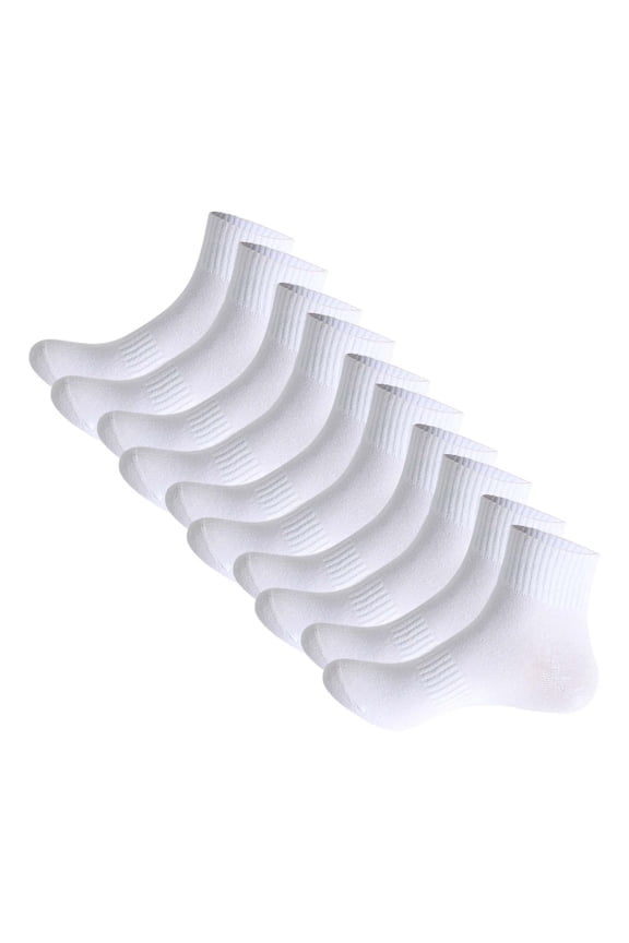 Crew Socks for Women and Men 5 Pairs of Cotton Socks Men's Mid Calf Socks Sports Socks Solid Color Medium Socks Sports Comfort Fit Ankle Socks Casual Athletic Gym Running Socks White One Size