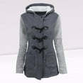 thumbnail image 1 of Pxiakgy Fashion Women Windbreaker Outwear Pacthwork Slim Long Coat Jacket Trench Grey + 4XL, 1 of 5