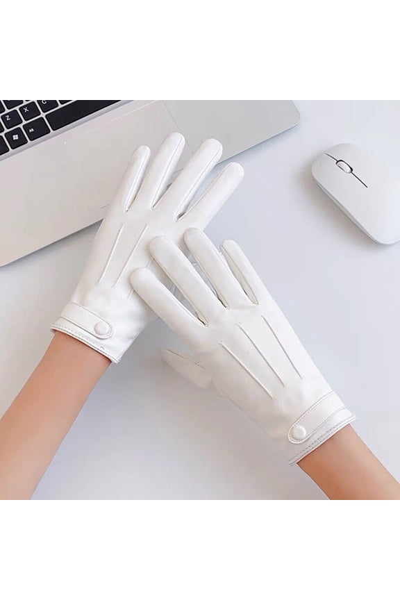 Genuine Sheepskin Leather Gloves for Women, Winter Warm Touchscreen Driving Dress Gloves Fashion Lace Butterfly Embroidery Fleece Lined Gloves Womens Lambskin Leather Driving Gloves Wh2